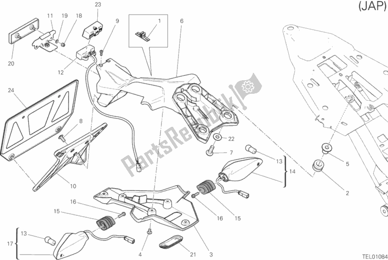 All parts for the 28b - Plate Holder of the Ducati Supersport 937 2020