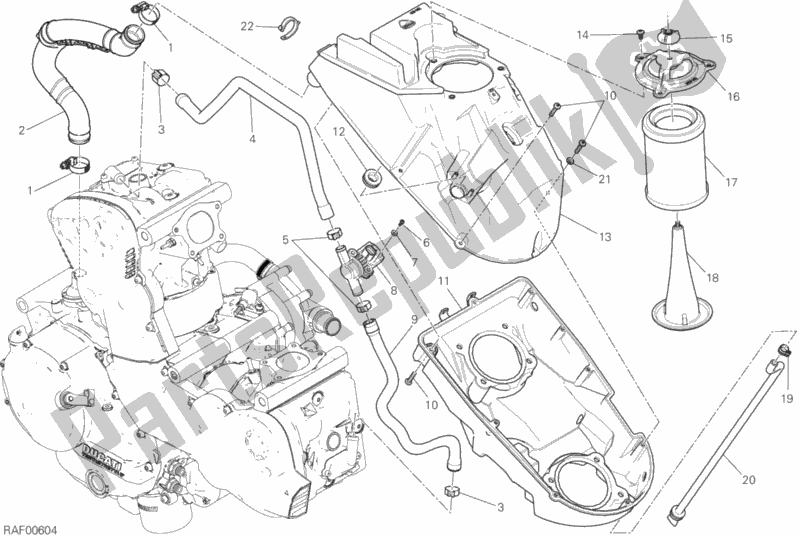 Alle onderdelen voor de Luchtinlaat - Olie-ontluchter van de Ducati Supersport 937 2020