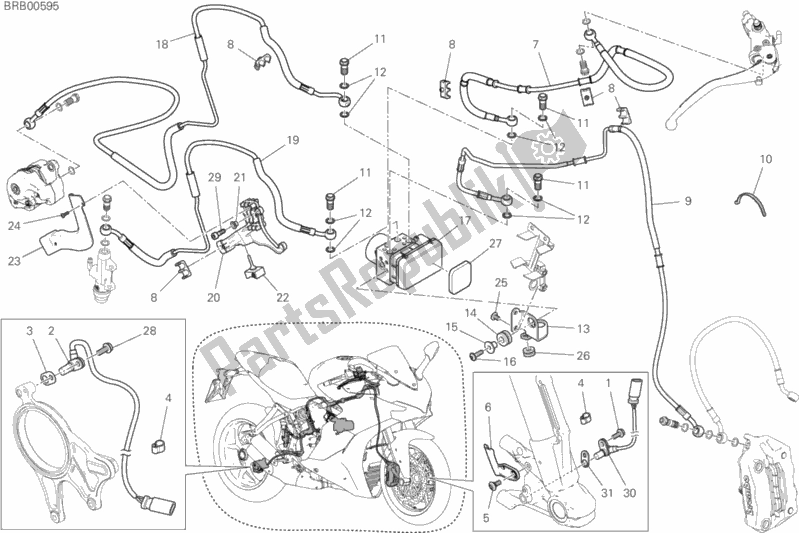 All parts for the Antilock Braking System (abs) of the Ducati Supersport 937 2020