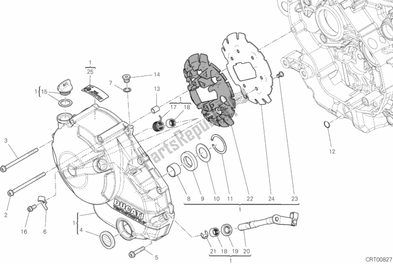 All parts for the Clutch Cover of the Ducati Supersport 937 2020