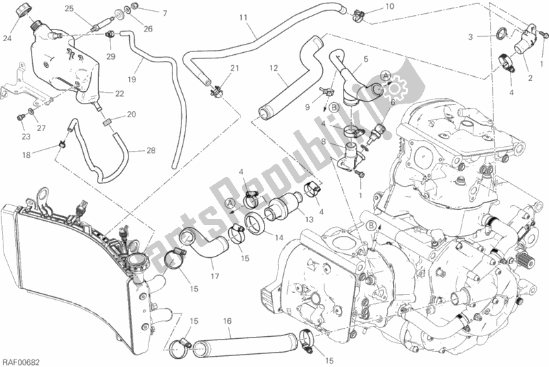 All parts for the Cooling System of the Ducati Supersport 937 2020