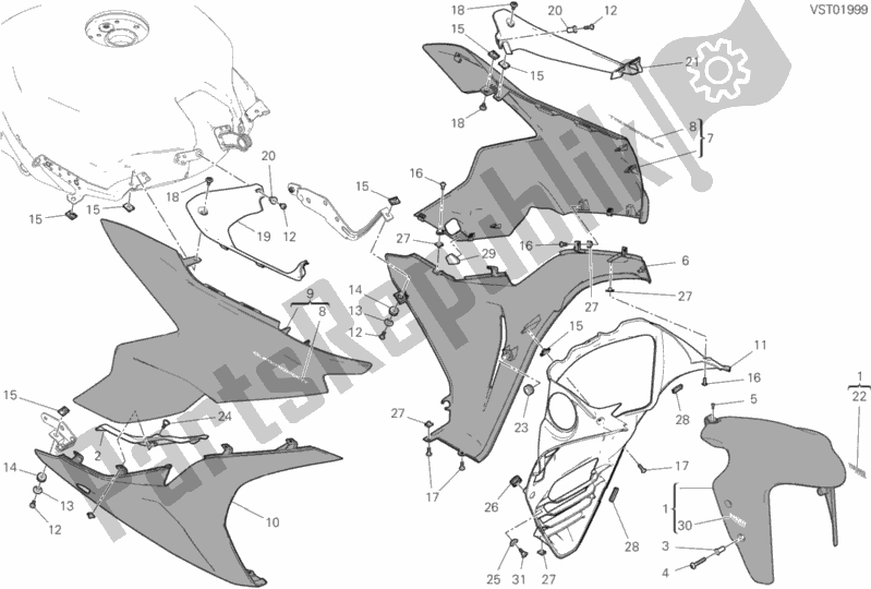 Toutes les pièces pour le Carénage du Ducati Supersport 937 2020