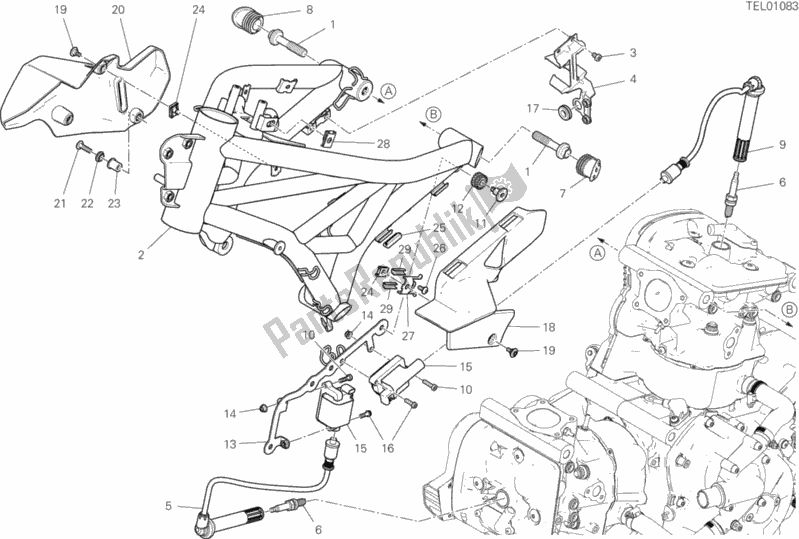 All parts for the Frame of the Ducati Supersport 937 2020