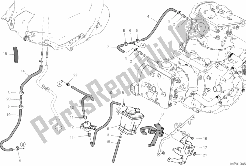 All parts for the Hot Air Pipe Canister of the Ducati Supersport 937 2020