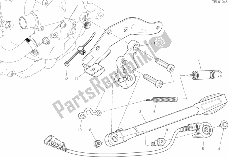 All parts for the Side Stand of the Ducati Supersport 937 2020