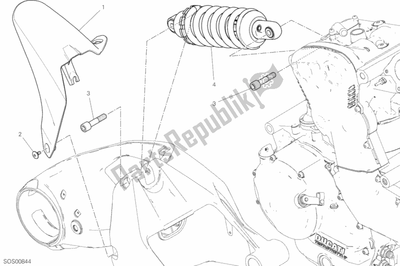 All parts for the Sospensione Posteriore of the Ducati Supersport 937 2020