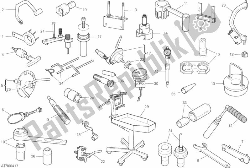 All parts for the Workshop Service Tools (engine) of the Ducati Supersport 937 2020