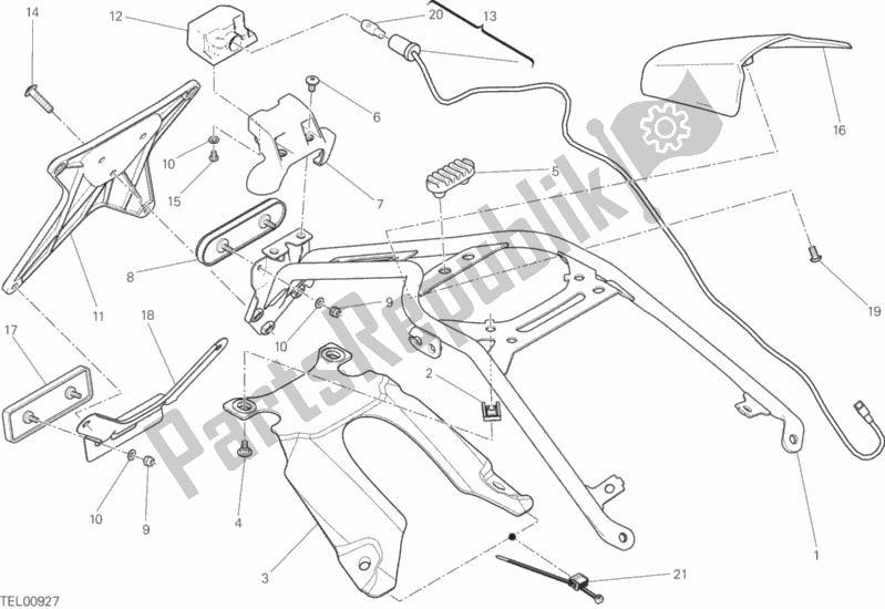 Toutes les pièces pour le 28a - Support De Plaque du Ducati Scrambler Sixty2 400 2016