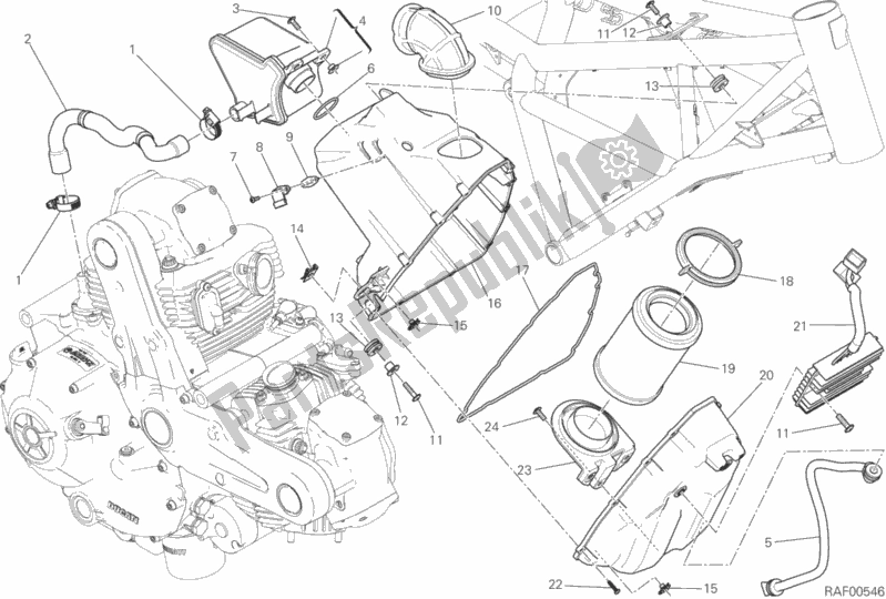 Toutes les pièces pour le Entrée D'air - Reniflard D'huile du Ducati Scrambler Sixty2 400 2016