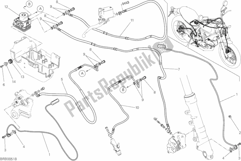 Alle onderdelen voor de Antiblokkeersysteem (abs) van de Ducati Scrambler Sixty2 400 2016