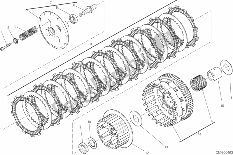 Alle onderdelen voor de Koppeling (adler) van de Ducati Scrambler Sixty2 400 2016