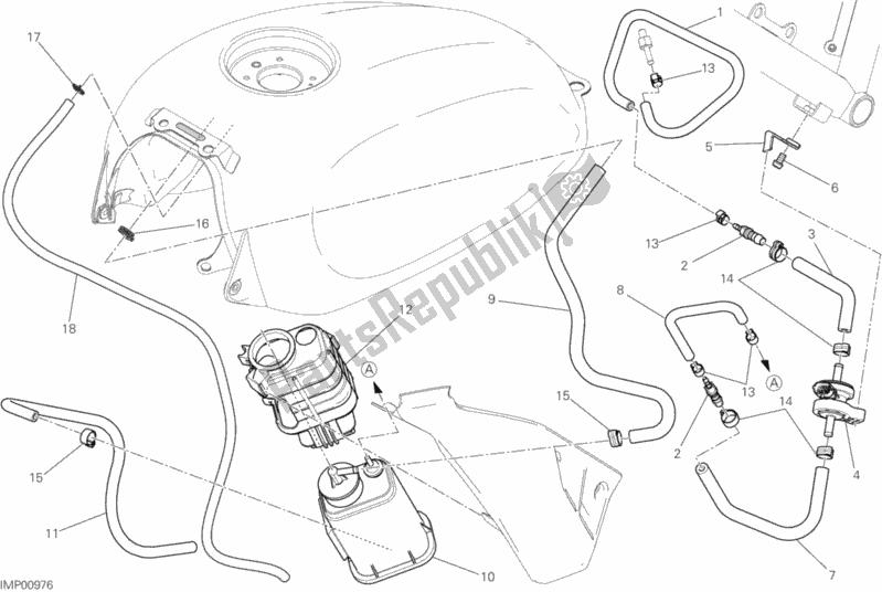 Todas las partes para Bote De Tubería De Aire Caliente de Ducati Scrambler Sixty2 400 2016