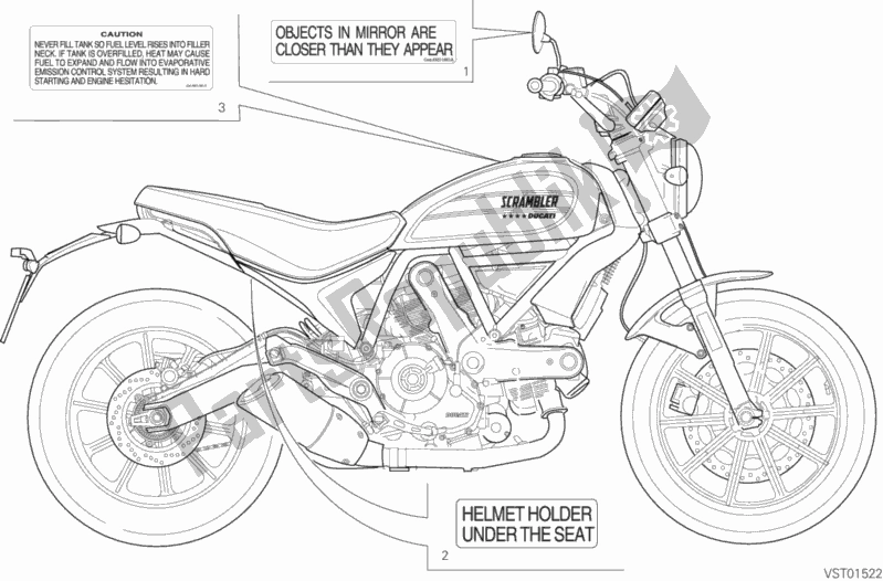 Alle onderdelen voor de Posizionamento Targhette van de Ducati Scrambler Sixty2 400 2016