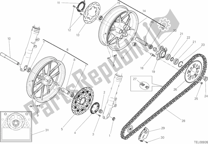 Todas las partes para Ruota Anteriore E Posteriore de Ducati Scrambler Sixty2 400 2016