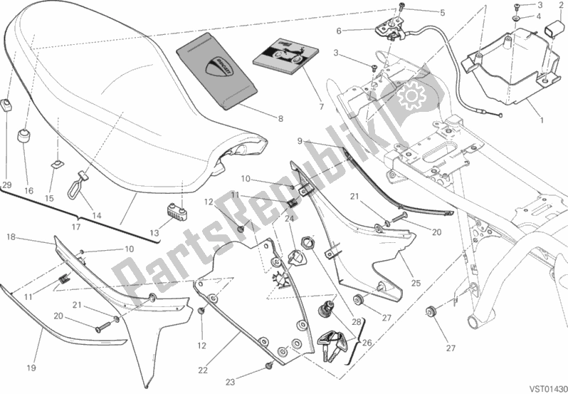 Alle onderdelen voor de Stoel van de Ducati Scrambler Sixty2 400 2016
