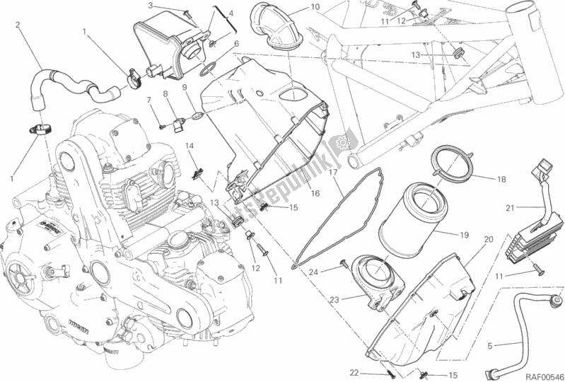 Todas las partes para Toma De Aire - Respiradero De Aceite de Ducati Scrambler Sixty2 400 2017