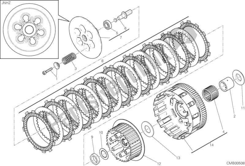 Toutes les pièces pour le Embrayage (jnhz) du Ducati Scrambler Sixty2 400 2017