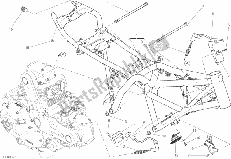 Todas las partes para Marco de Ducati Scrambler Sixty2 400 2017