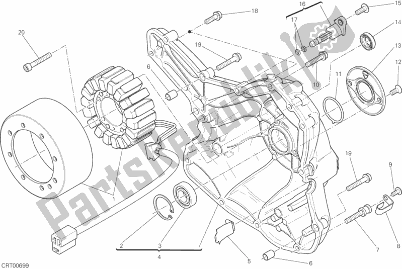 Alle onderdelen voor de Generator Deksel van de Ducati Scrambler Sixty2 400 2017