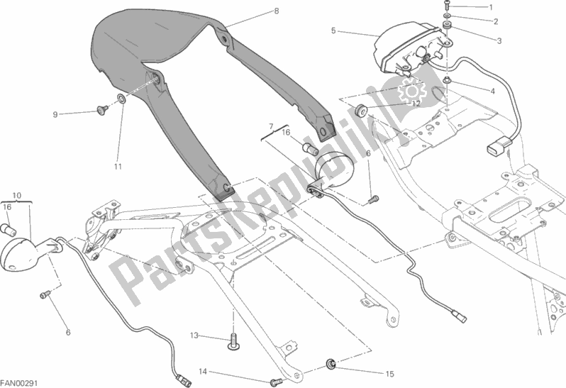 All parts for the Taillight of the Ducati Scrambler Sixty2 400 2017