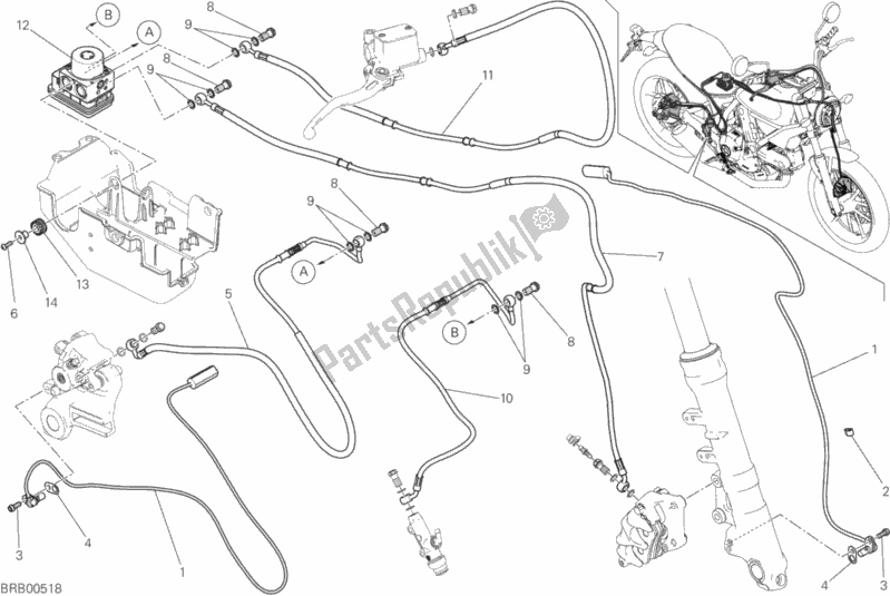 All parts for the Antilock Braking System (abs) of the Ducati Scrambler Sixty2 400 2018