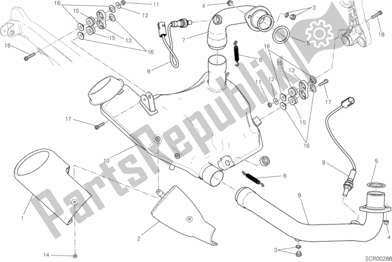 Todas las partes para Sistema De Escape de Ducati Scrambler Sixty2 400 2018