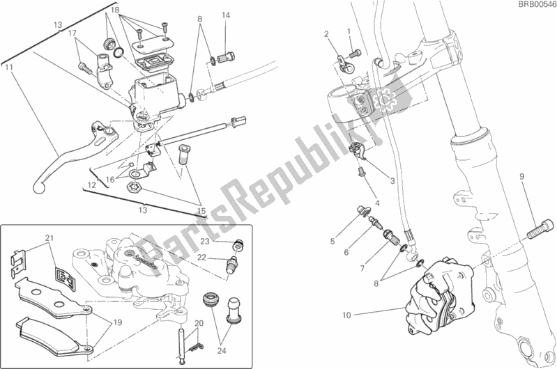 All parts for the Front Brake System of the Ducati Scrambler Sixty2 400 2018