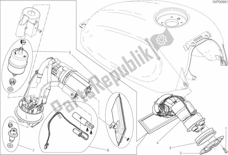 All parts for the Fuel Pump of the Ducati Scrambler Sixty2 400 2018