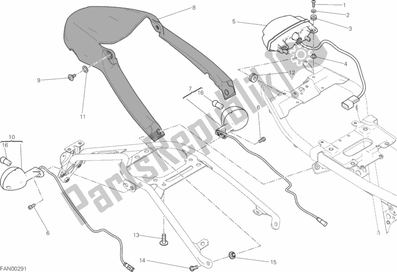 All parts for the Taillight of the Ducati Scrambler Sixty2 400 2018