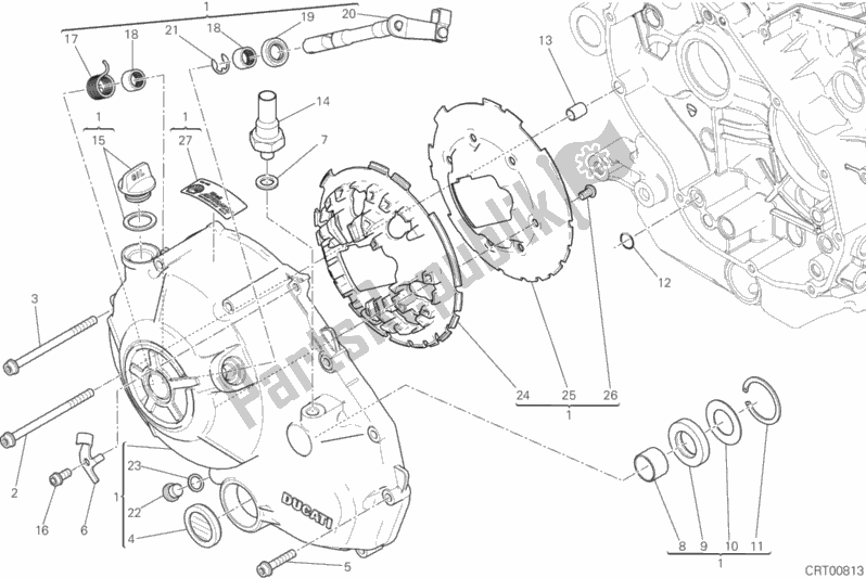 Alle onderdelen voor de Koppelingsdeksel van de Ducati Scrambler Sixty2 400 2019