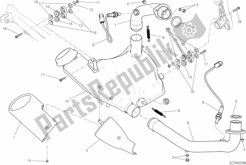 Alle onderdelen voor de Uitlaatsysteem van de Ducati Scrambler Sixty2 400 2019
