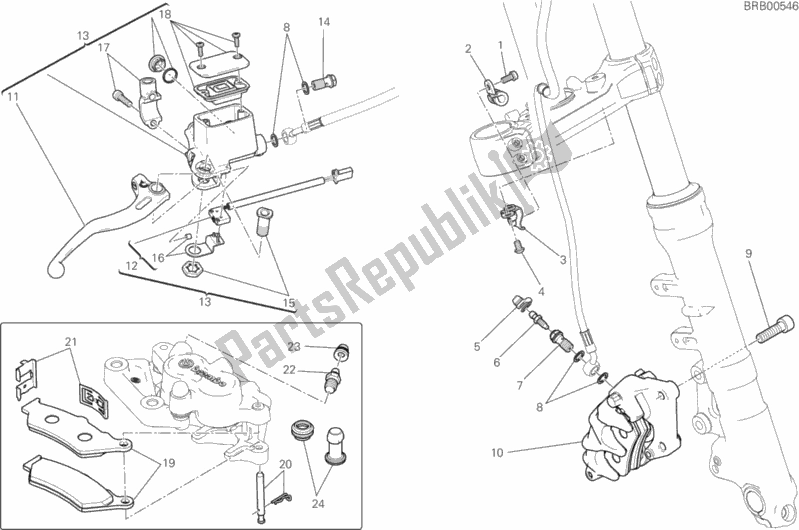 Todas las partes para Sistema De Freno Delantero de Ducati Scrambler Sixty2 400 2019