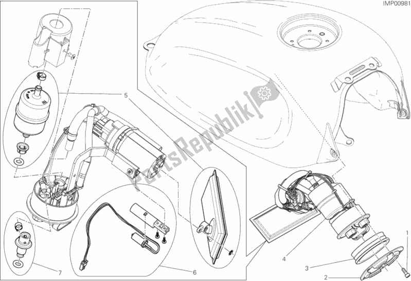 Todas as partes de Bomba De Combustivel do Ducati Scrambler Sixty2 400 2019