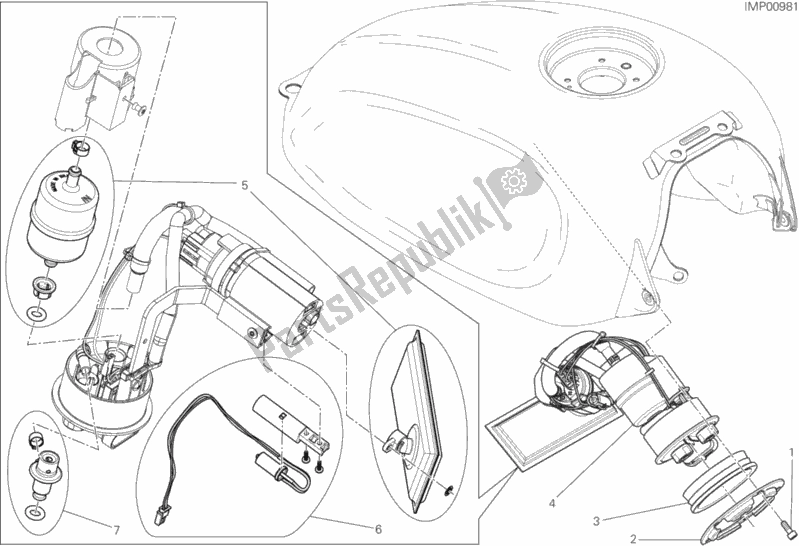 Todas las partes para Bomba De Combustible de Ducati Scrambler Sixty2 400 2019