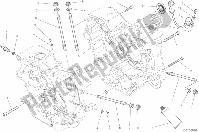 Todas as partes de Par De Meio Cárteres do Ducati Scrambler Sixty2 400 2019
