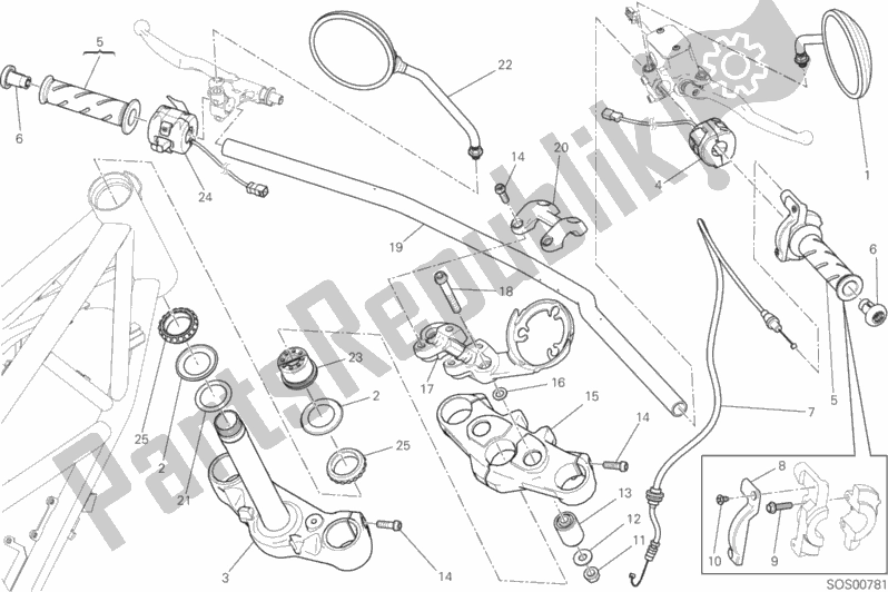 Toutes les pièces pour le Guidon Et Commandes du Ducati Scrambler Sixty2 400 2019 Toutes les pièces pour le Guidon Et Commandes du Ducati Scrambler Sixty2 400 2019