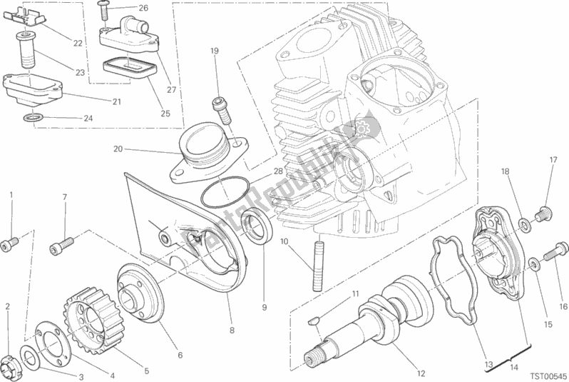 Todas as partes de Sistema De Cronometragem De Cabeça Horizontal do Ducati Scrambler Sixty2 400 2019