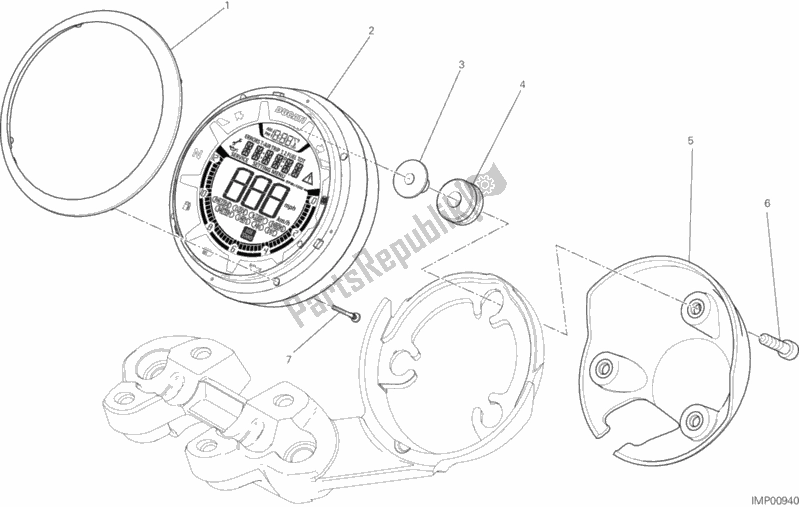 Todas as partes de Painel De Instrumentos do Ducati Scrambler Sixty2 400 2019