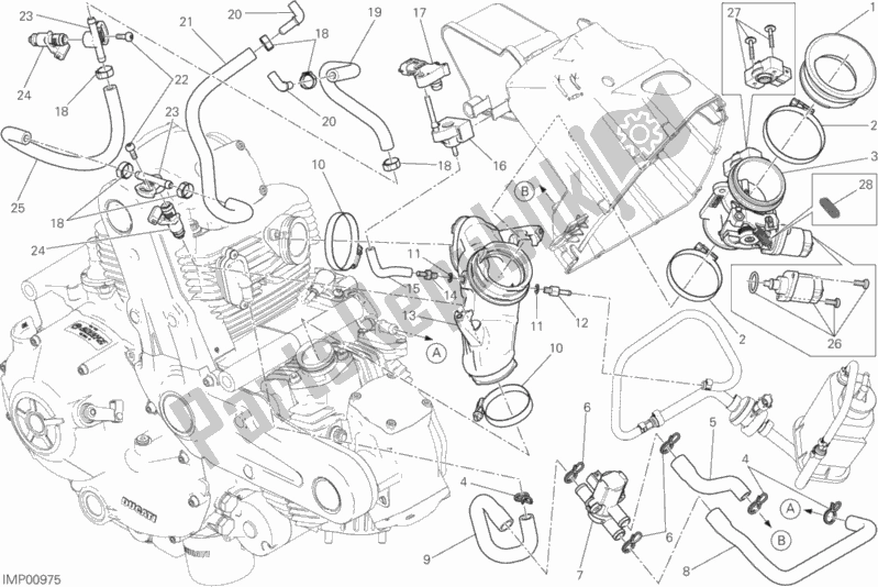 Alle onderdelen voor de Gasklephuis van de Ducati Scrambler Sixty2 400 2019