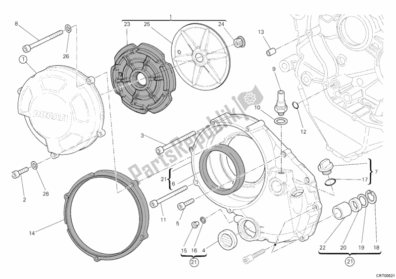 Tutte le parti per il Coperchio Frizione del Ducati Streetfighter 1100 2010