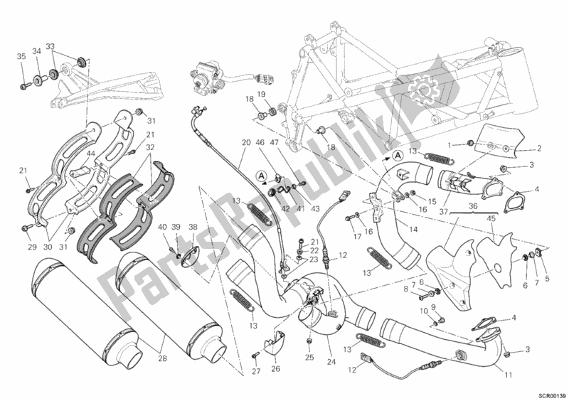 Tutte le parti per il Impianto Di Scarico del Ducati Streetfighter 1100 2010