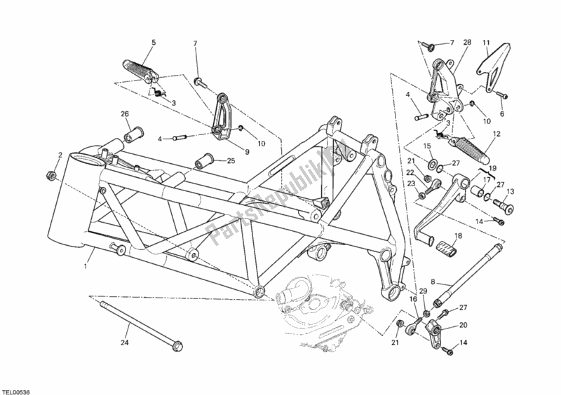Tutte le parti per il Telaio del Ducati Streetfighter 1100 2010