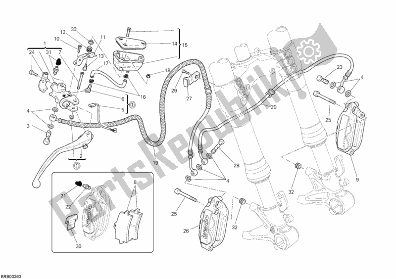 Tutte le parti per il Sistema Frenante Anteriore del Ducati Streetfighter 1100 2010