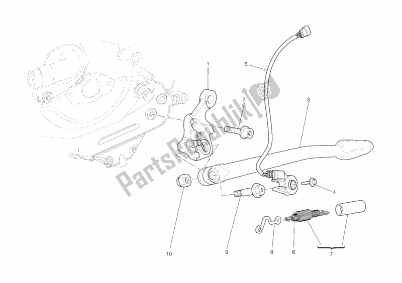 Tutte le parti per il Cavalletto Laterale del Ducati Streetfighter 1100 2010