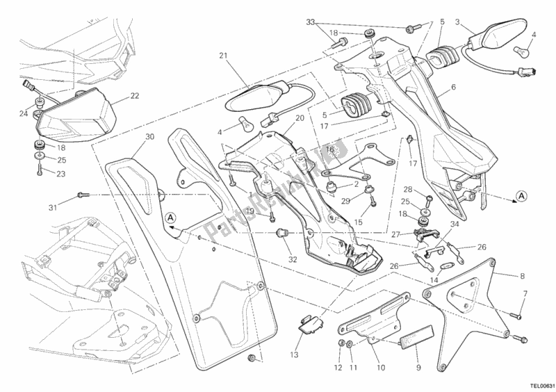 Toutes les pièces pour le Feu Arrière Aus du Ducati Streetfighter 1100 2010