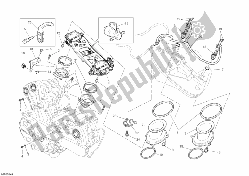 Tutte le parti per il Corpo Farfallato del Ducati Streetfighter 1100 2010