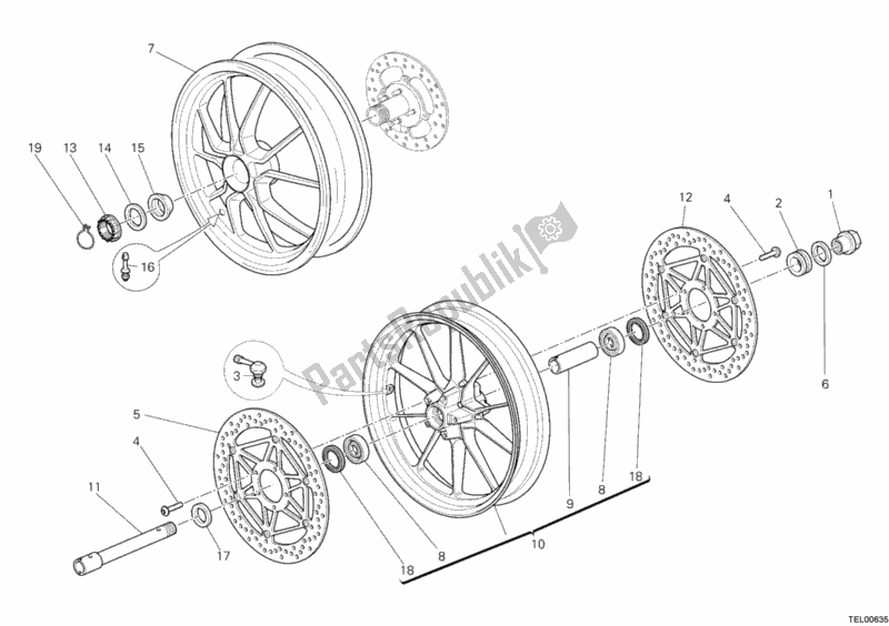 Tutte le parti per il Ruote del Ducati Streetfighter 1100 2010