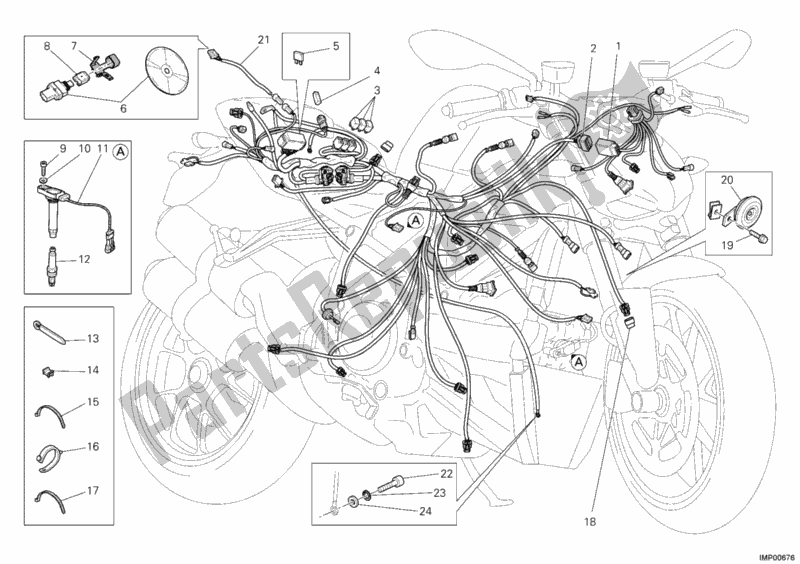 All parts for the Wiring Harness of the Ducati Streetfighter 1100 2010