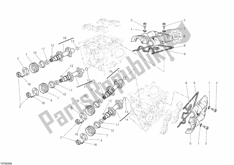 All parts for the Camshaft of the Ducati Streetfighter 1100 2011