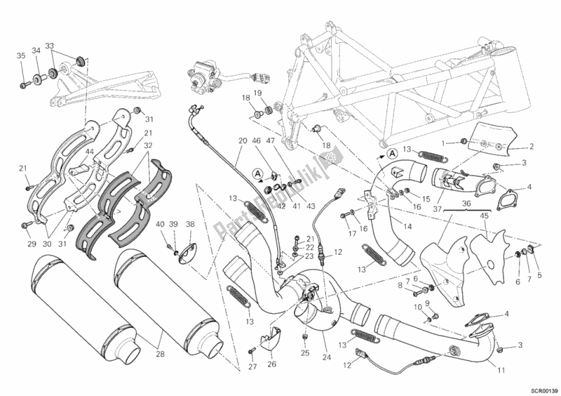 Tutte le parti per il Impianto Di Scarico del Ducati Streetfighter 1100 2011